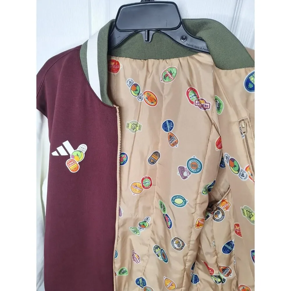 Adidas Colorblock Heritage Reversible Coaches Jacket Burgundy Size M JY3675